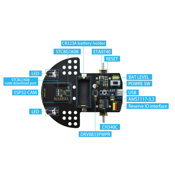 kit robot video smart car esp32 vision robot arduino