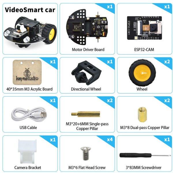 kit robot video smart car esp32 vision robot arduino