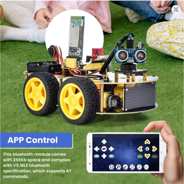 kit robot 4wd multi bt coche inteligente arduino v2.0 con pantalla led edu/programación robot diy keyestudio