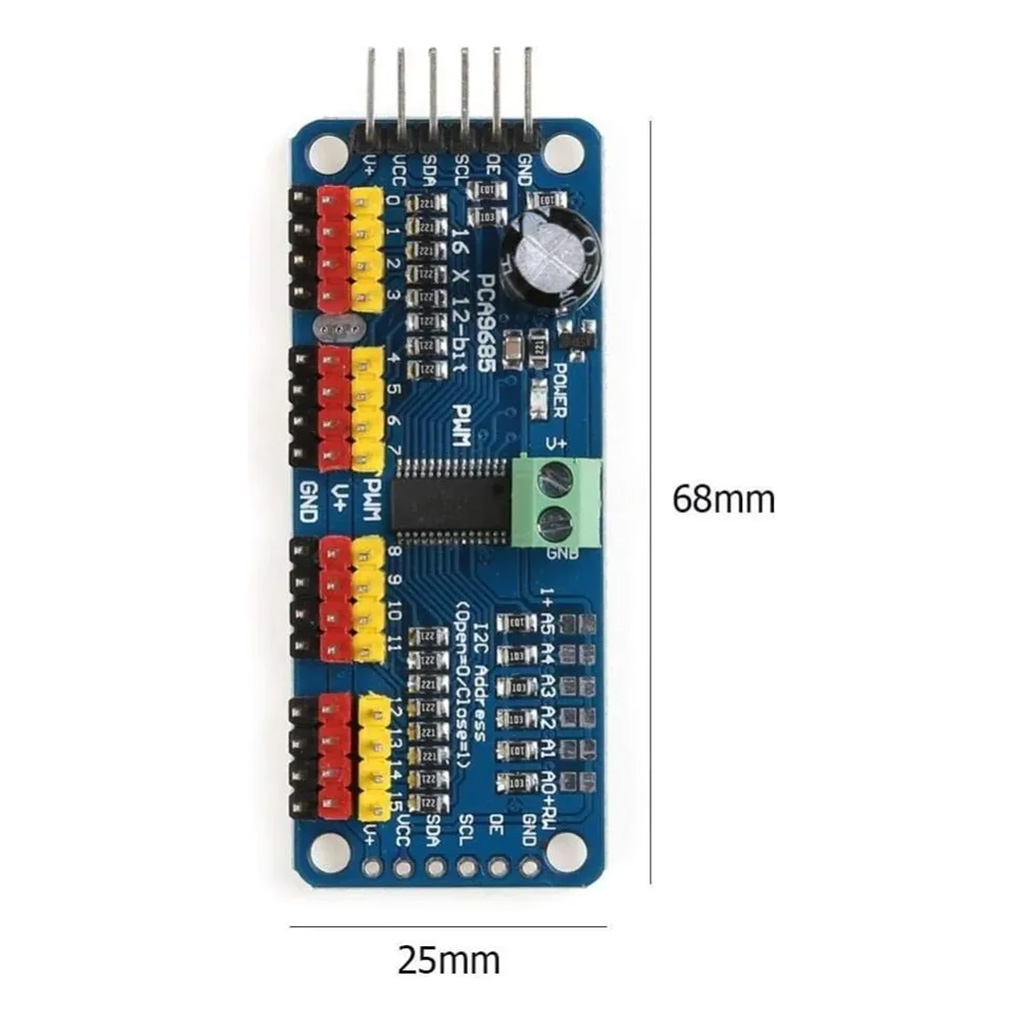 Controlador Servos 16 Canales Pca9685 Pwm Arduino Compatible - Image 3