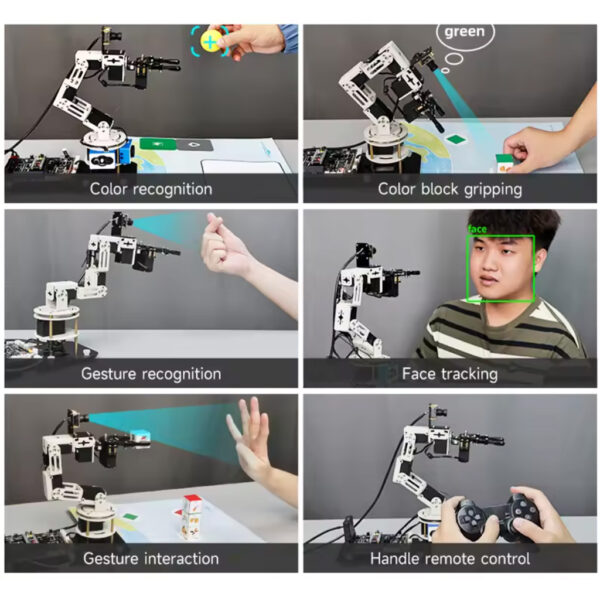 brazo robótico yahboom dofbot se ai visión 6dof con programación ros python