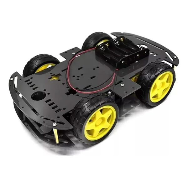 Kit Chasis Auto Robot Smart Car 4 Motores con Ruedas - Image 2
