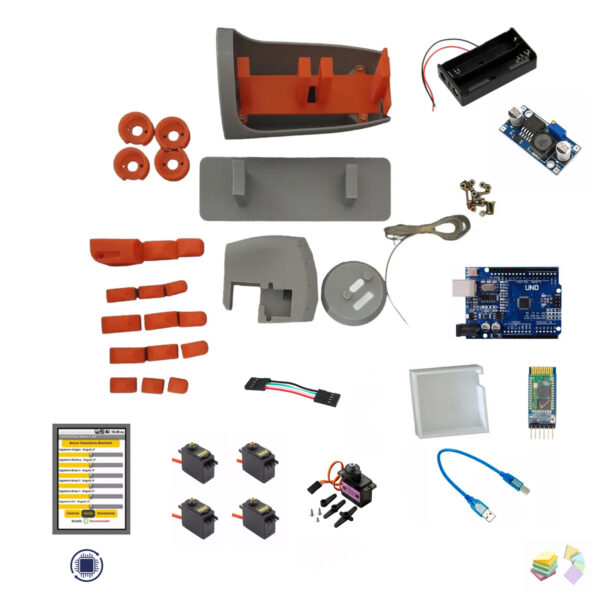 kit mano con antebrazo robótico control bluetooth