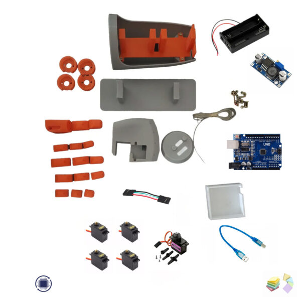 kit mano con antebrazo robótico control bluetooth