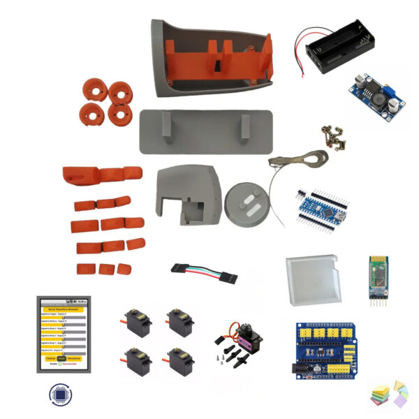 kit mano con antebrazo robótico control bluetooth