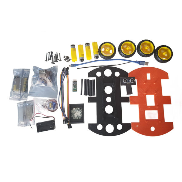 kit robot 4 ruedas motoreductor dc 6v, robótica con arduino nano educacional