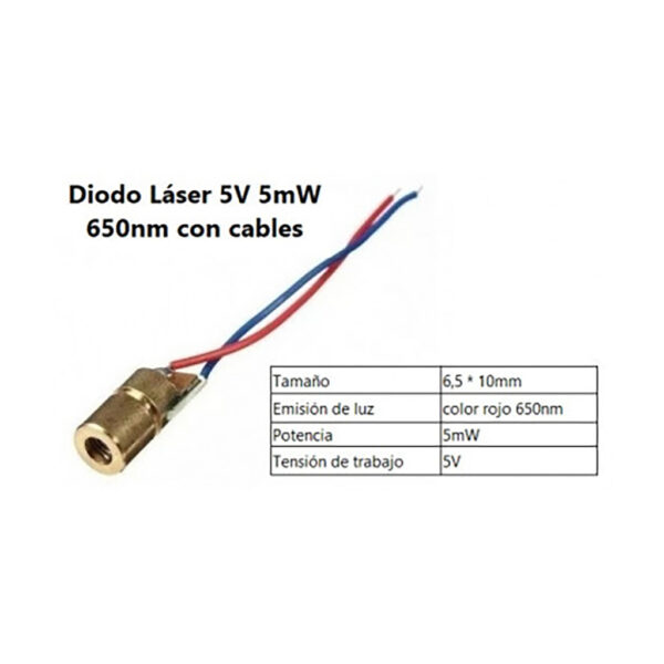 Led Diodo Laser 5v 5mw Rojo Con Lente Arduino Compatible - Image 5