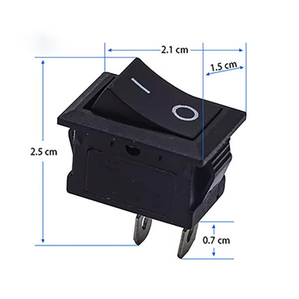 Llave Tecla Kcd1-101 Rocker 6a Negra 2 Pin Recta On-off - Image 3