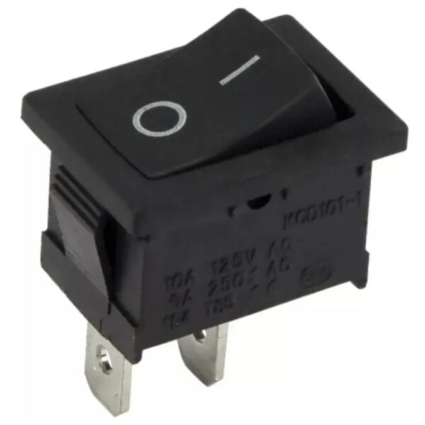Llave Tecla Kcd1-101 Rocker 6a Negra 2 Pin Recta On-off