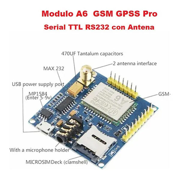 Módulo Sms Gsm Gprs A6 Ai Thinker Arduino Nodo - Image 5