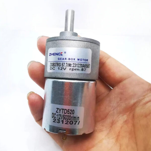 Motor DC 12V eje excéntrico caja reductora 500RPM ZHENGKE ZGB37RG - Image 2