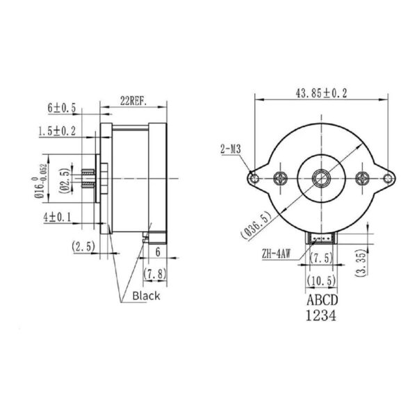 Motor Nema 14 Paso A Paso Circular 36 Largo 22mm - Image 3