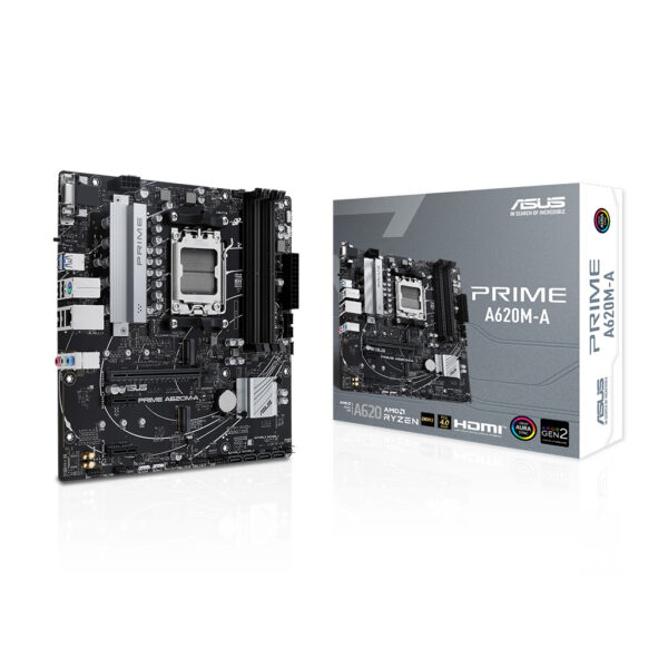 placa madre asus prime a620m a micro atx, ddr5, pcie 4.0 socket amd am5