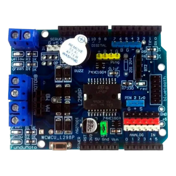 Placa de Expansión L298p Control Velocidad Puente H Pwm Shield para Arduino Uno