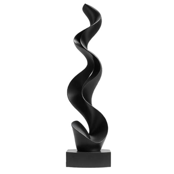 Dinamismo En Negro: Escultura Abstracta Onda