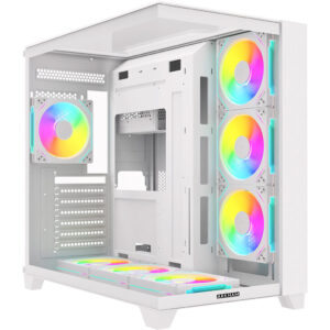 gabinete arkham minor wh blanco 7fan argb atx