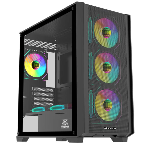 gabinete arkham pygma 6fan argb e atx