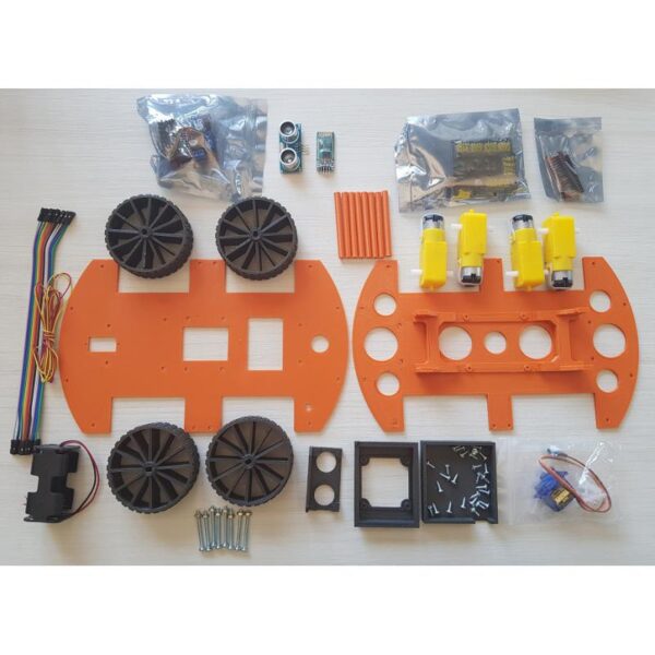 kit robot 4 ruedas motoreductor dc 6v, robótica arduino educacional