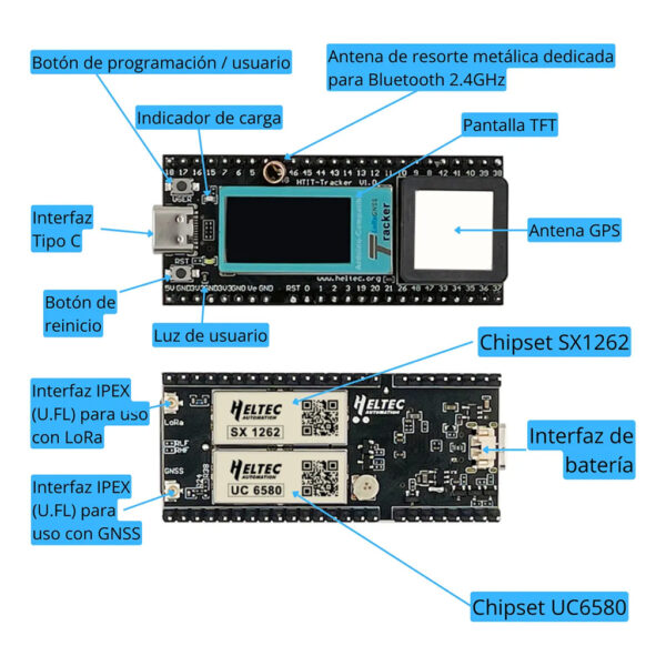 Rastreador Gps Heltec Esp32 Lora Meshtastic Display Tracker - Image 10