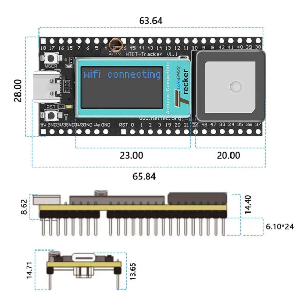 Rastreador Gps Heltec Esp32 Lora Meshtastic Display Tracker - Image 9