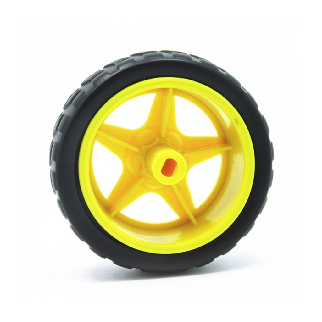 Rueda De Goma Con Encastre Motor Amarillo Para Robot Ruedas - Image 4