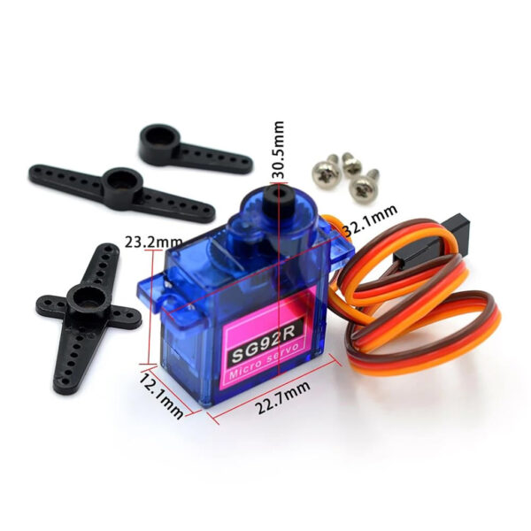 Servo Motor Sg92r 180° Engrane Fibra Carbono Arduino - Image 2